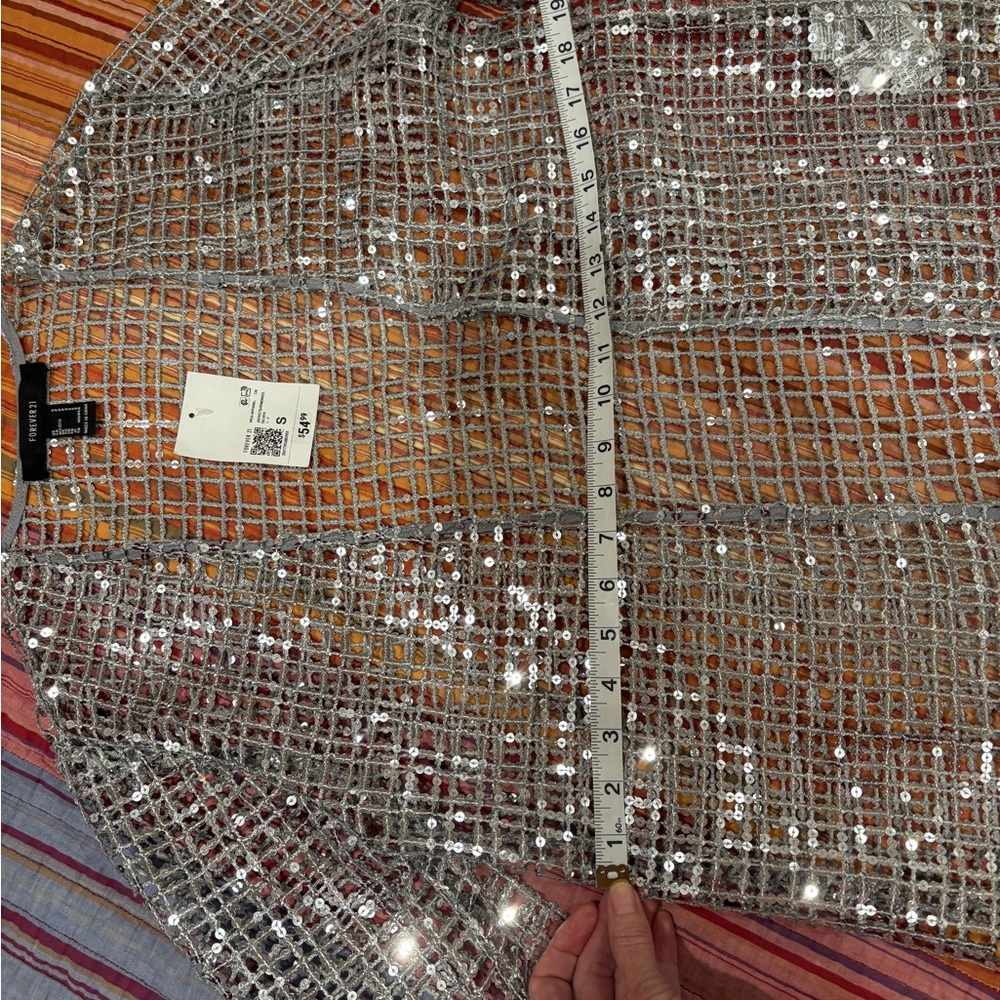 Shimmering Silver Kimono Party Jacket - Picture 5 of 7